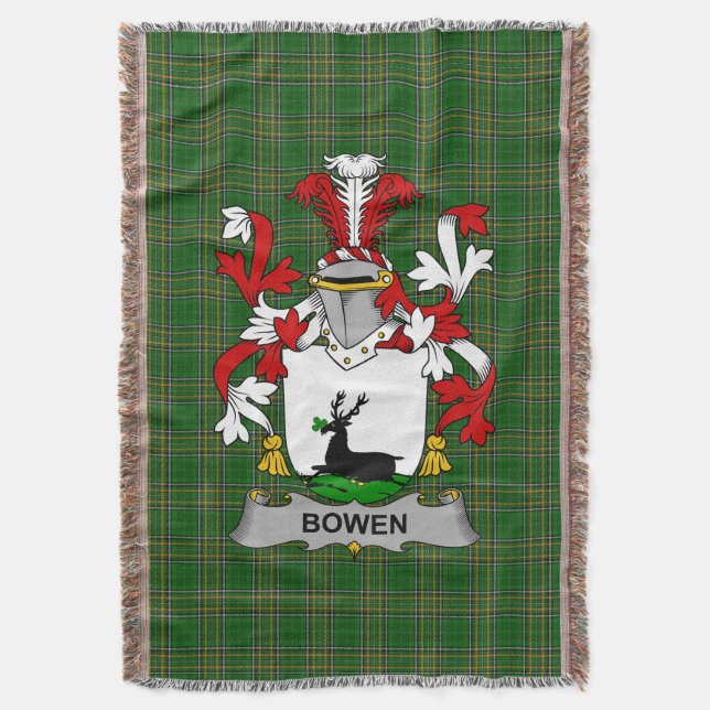 Couverture Irish Bowen Manteau d'armoiries Family Crest Irlan (devant Vertical)