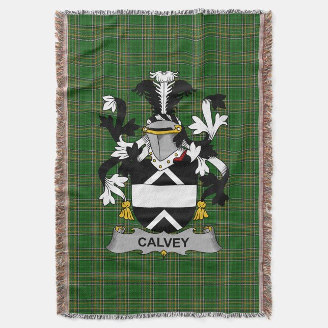 Couverture Irish Calvey ou McElwee Armoiries de la famille Cr (devant Vertical)