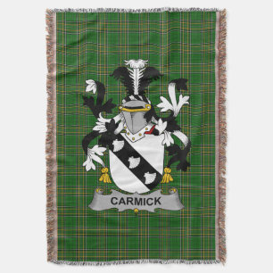 Couverture Irish Carmick Coat d'armoiries Family Crest Irland