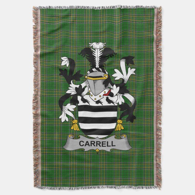 Couverture Irish Carrell Manteau d'armoiries Family Crest Irl (devant Vertical)