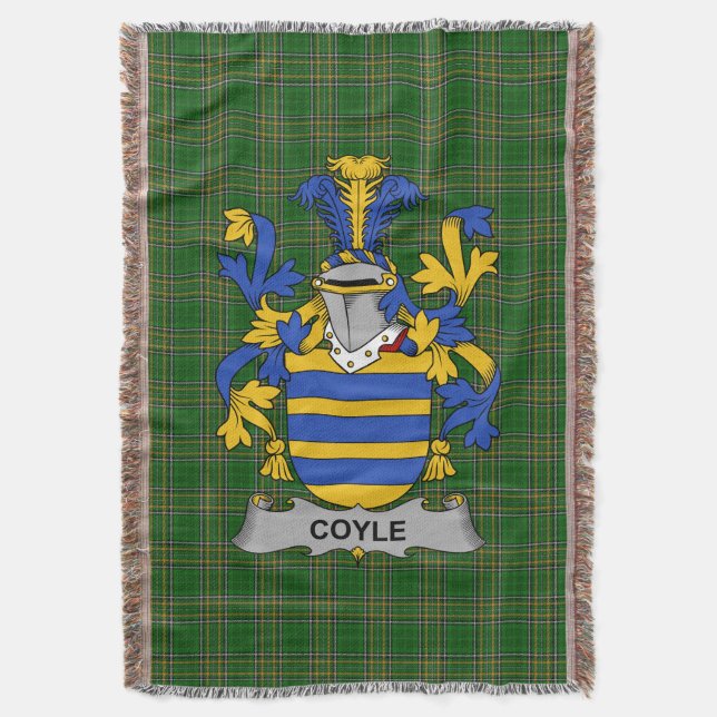 Couverture Irish Coyle ou McCoyle Coat of Arms Family Crest (devant Vertical)