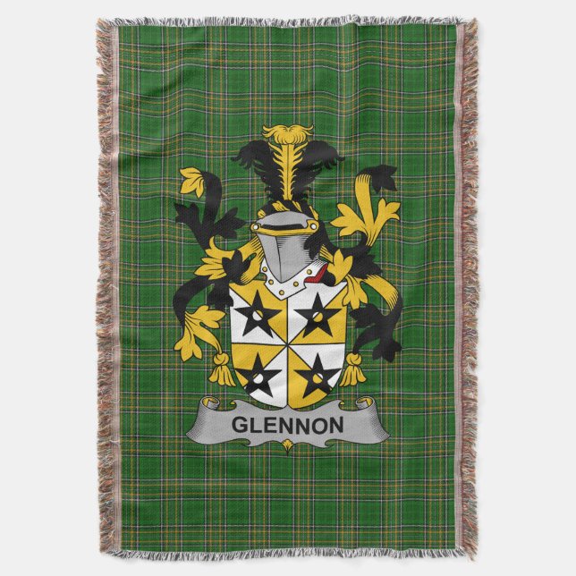 Couverture Irish Glennon ou Glenane Coat of Arms Family Cres (devant Vertical)