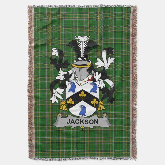 Couverture Irish Jackson Manteau d'armoiries Famille Crest Ir (devant Vertical)