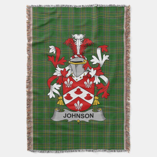 Couverture Irish Johnson Manteau d'armoiries Family Crest Irl (devant Vertical)