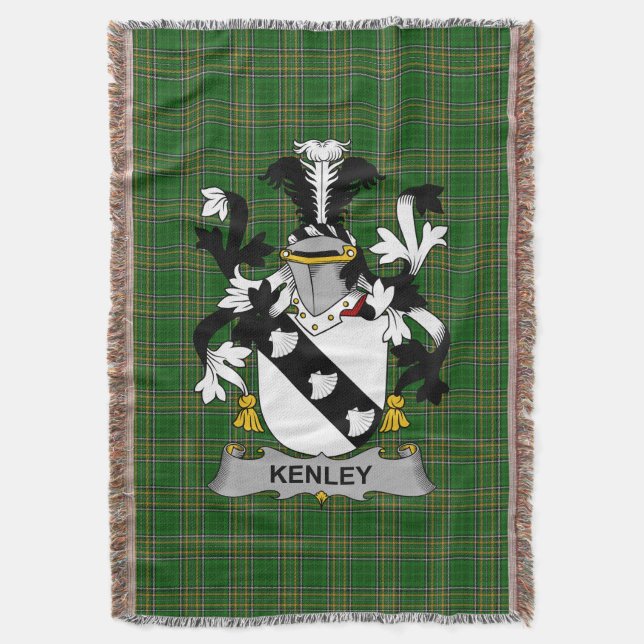 Couverture Irish Kenley Armoiries Famille Crest Irlande (devant Vertical)