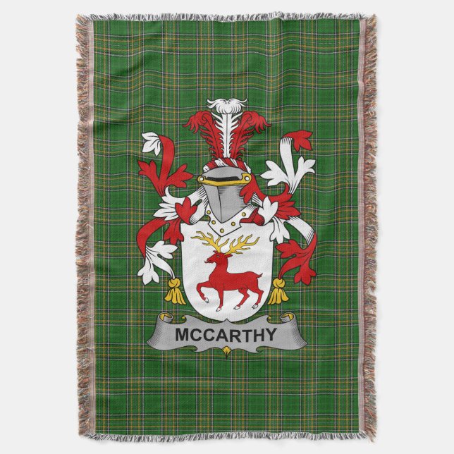 Couverture Irish McCarthy Manteau d'armoiries Family Crest Ir (devant Vertical)