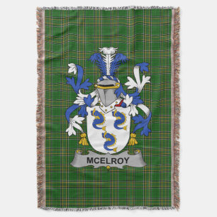 Couverture Irish McElroy ou Gilroy Coat of Arms Family Crest