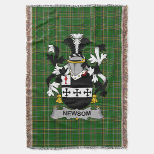 Couverture Irish Newsom ou Newsam Coat d'armoiries Family Cre