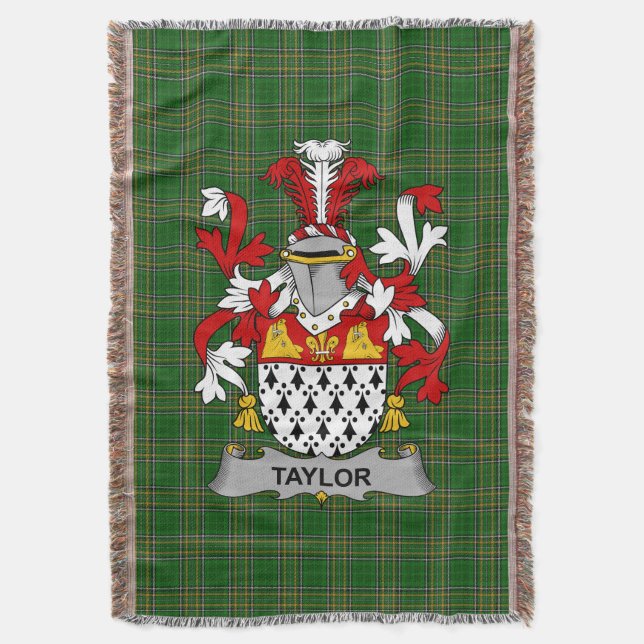Couverture Irish Taylor Armoiries Family Crest Irlande (devant Vertical)