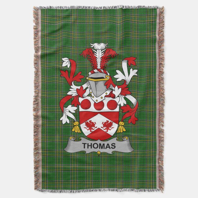 Couverture Irish Thomas Coat of Arms Family Crest Irlande (devant Vertical)