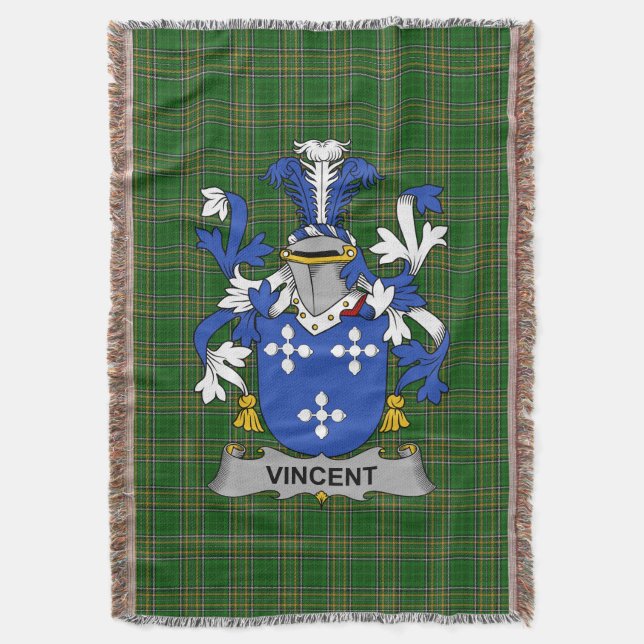 Couverture Irish Vincent Manteau d'armoiries Famille Crest Ir (devant Vertical)