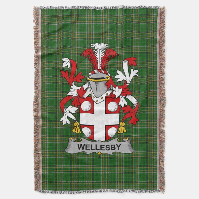 Couverture Irish Wellesby Coat d'armoiries Famille Crest Irla (devant Vertical)