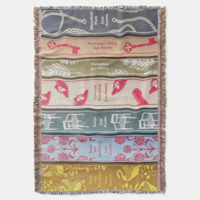 Couverture Jane Austen Books Throw Blanket (devant Vertical)