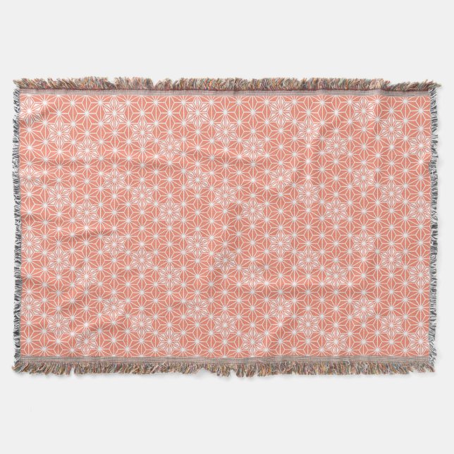 Couverture Japonais Asanoha motif - corail rose (Devant)