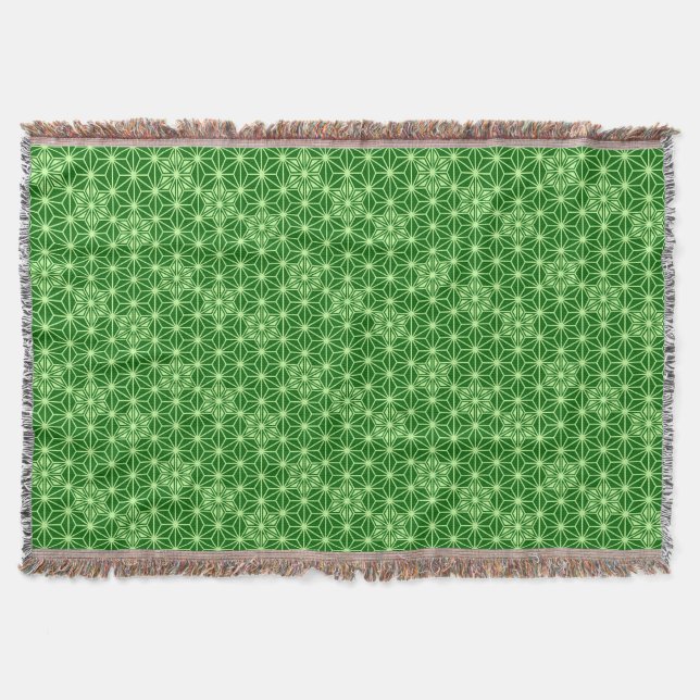 Couverture Japonais Asanoha Motif, Emerald et Lime Green (Devant)