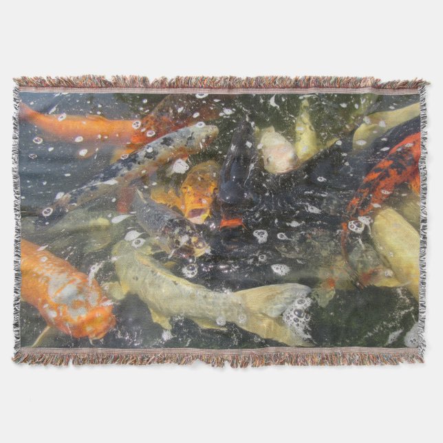 Couverture Japonais Carpe Koi Poisson Natation (Devant)