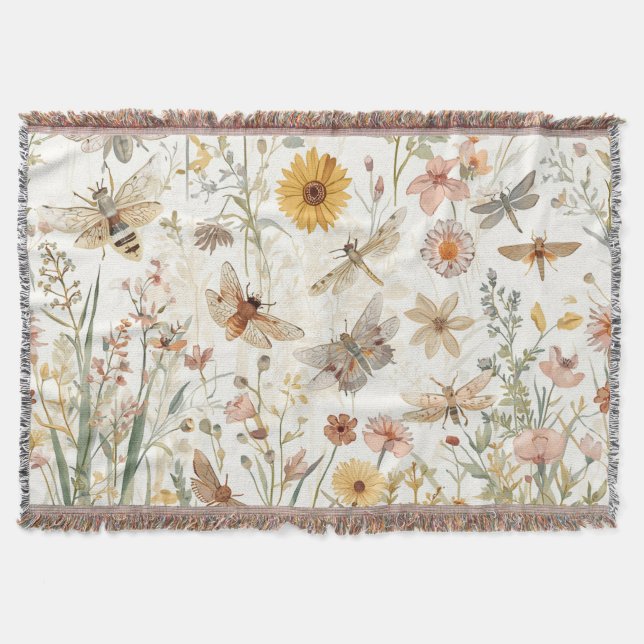 Couverture Jardin de fleurs sauvages papillons botaniques flo (Devant)