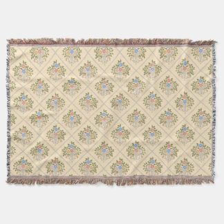 Couverture Jardin fleuri vintage impression de bloc Cottageco