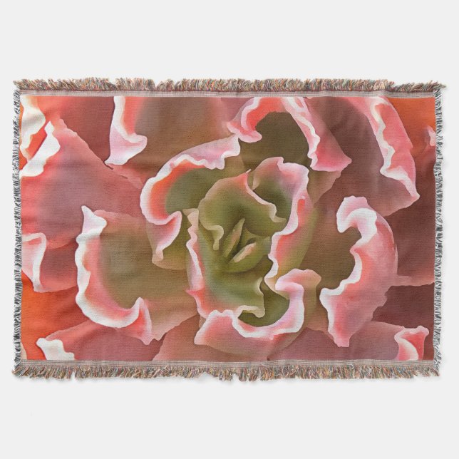 Couverture Jardin superbe Les tons roses Succulents Art réali (Devant)
