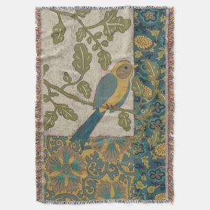 Couverture Jaune et oiseau bleu turquoise étés perché sur