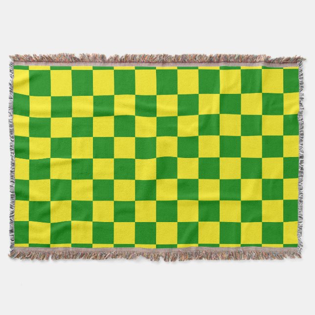 Couverture Jaune vert À damiers Motif chèque (Devant)