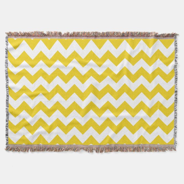 Couverture Jaune Zigzag, Jaune Chevron, Motif géométrique (Devant)