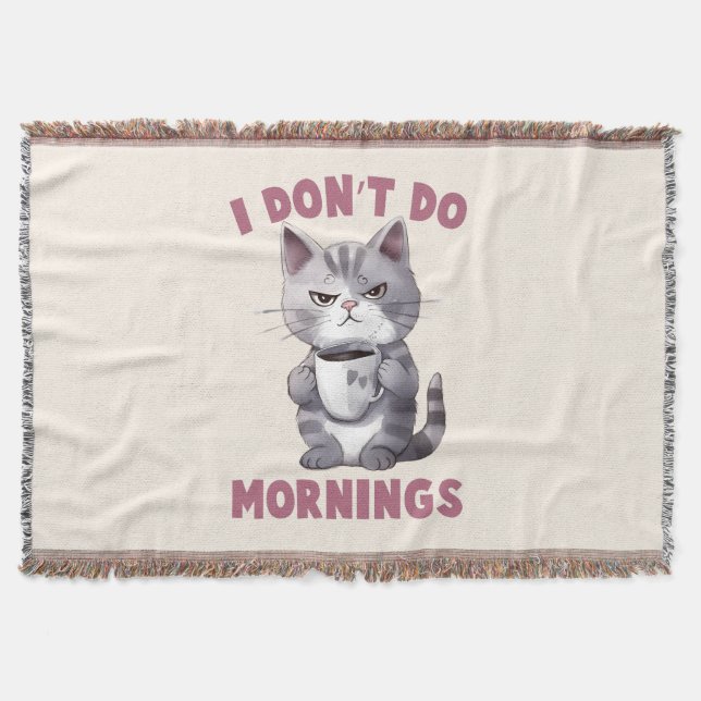 Couverture Je ne fais pas le matin - Chat gris avec café (Devant)