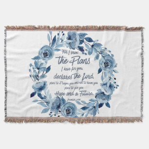 Couverture Jeremiah 29:11 Car je connais les Plans Floral Ble