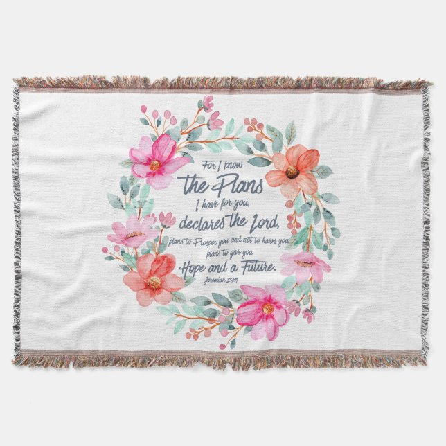 Couverture Jeremiah 29:11 Car je connais les Plans Pink Flora (Devant)