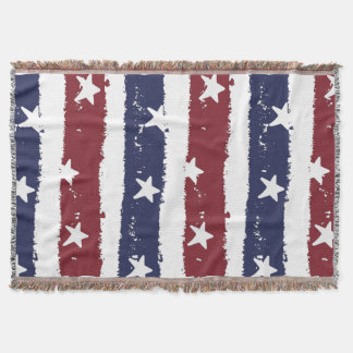 Couverture Jet affligé patriotique américain de rayures
