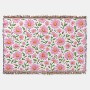 Couverture jetée à motif botanique de marguerite r