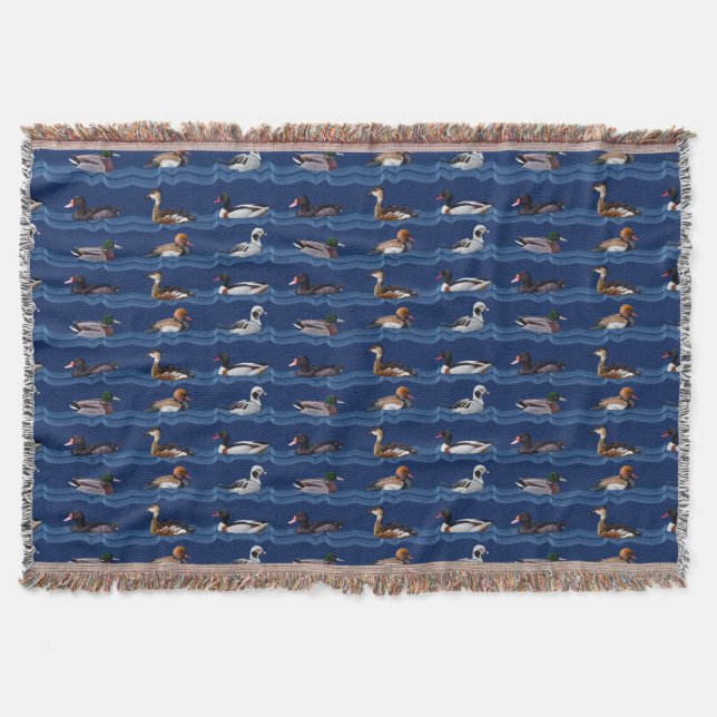Couverture jetée Dandy Ducks (Navy) (Devant)