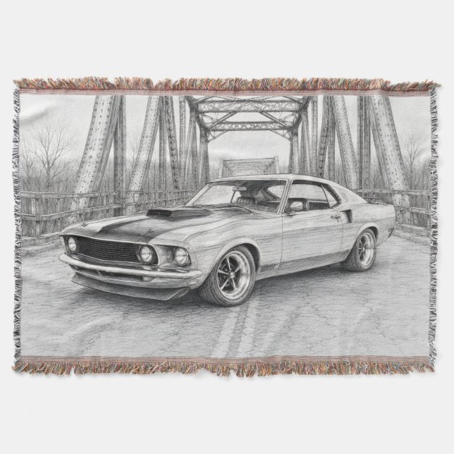 Couverture jetée de voiture de muscle américaine (Devant)