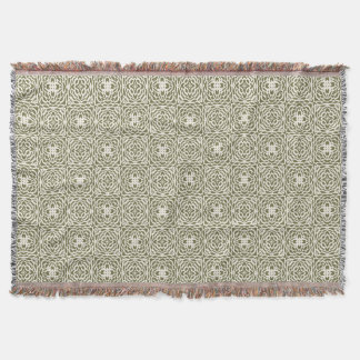 Couverture jetée en treillis floral olive