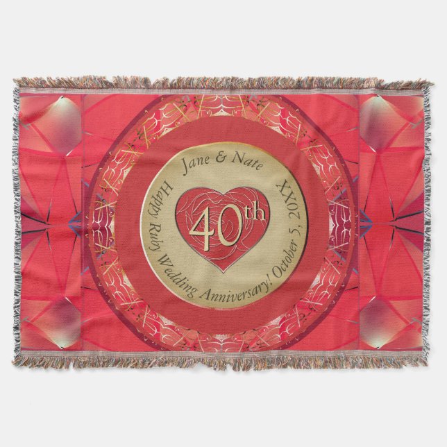 Couverture jetée pour les 40 ans de mariage rubis (Devant)