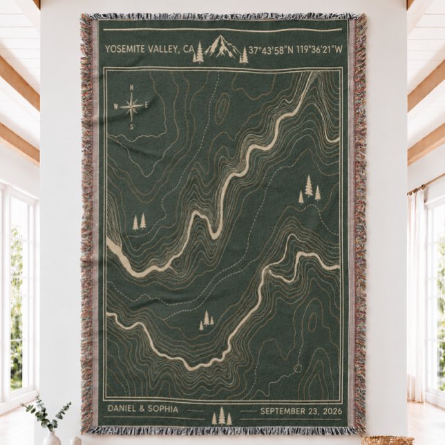 Couverture jetée tissée avec carte topographique p (Créateur téléchargé)