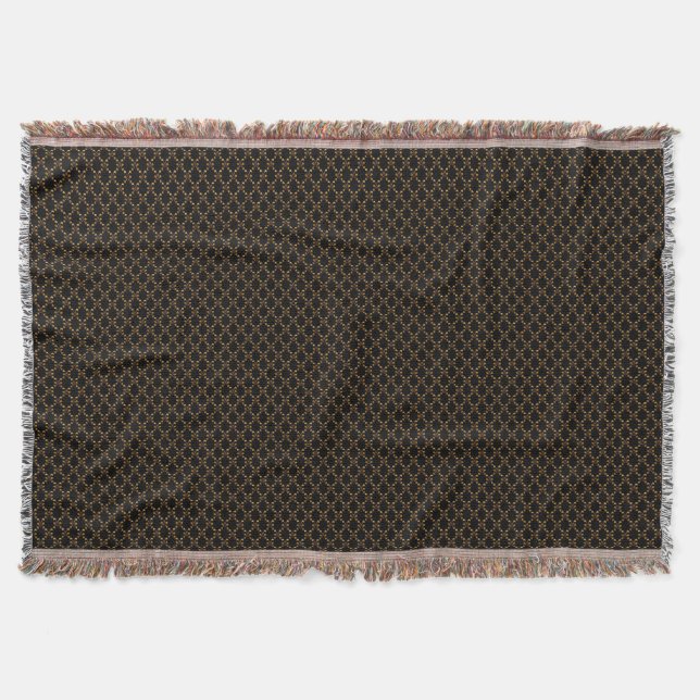 Couverture Jeter Blanket-Noir et or (Devant)
