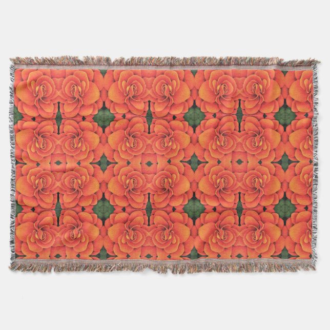 Couverture Jeter Blanket Orange Begonia (Devant)