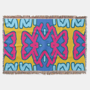 Couverture Jeter une couverture, motif de tissu multicolore d