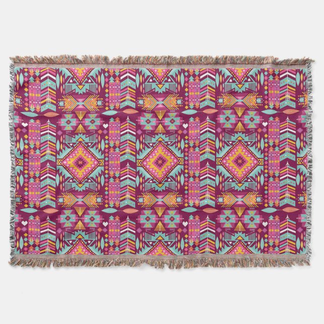 Couverture Jeter une couverture/Motif tribal aztèque (Devant)