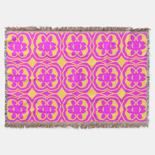 Couverture Jetez une couverture, motif en tissu rose moderne (Devant)