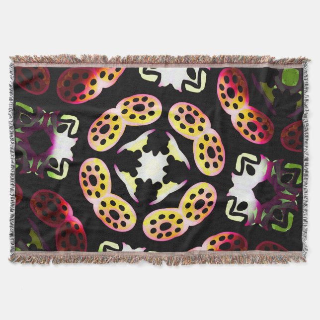Couverture Jimette Design a franges de rose orange (Devant)
