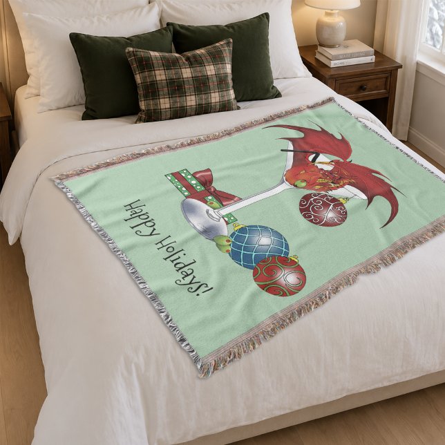 Couverture Joie de Noël Fête Rouge Cocktail Dragon de Fête (Créateur téléchargé)