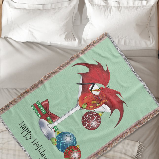 Couverture Joie de Noël Fête Rouge Cocktail Dragon de Fête (Créateur téléchargé)