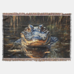 Couverture Joli Alligator en Floride Everglades Peinture