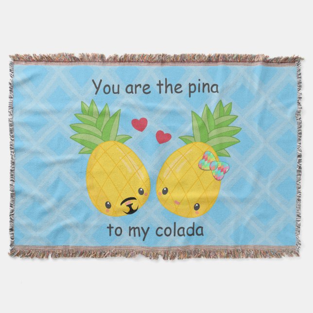 Couverture Joli ananas Tropical Pina Colada Romantique (Devant)