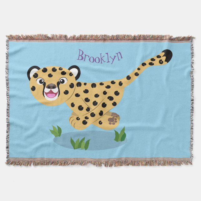 Couverture Joli bébé guépard en cours de dessin animé illustr (Devant)