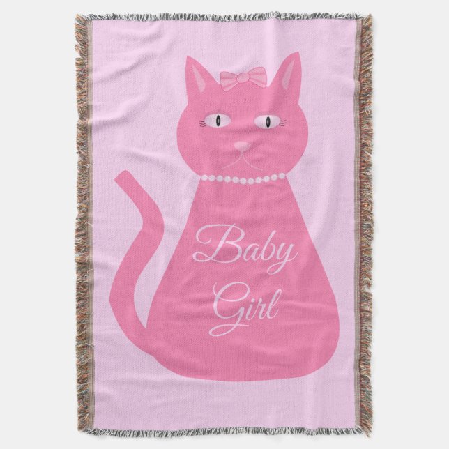 Couverture Joli chat fille rose sur mesure (devant Vertical)