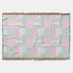 Couverture Joli chien rose bleu Rose Faux Patchwork