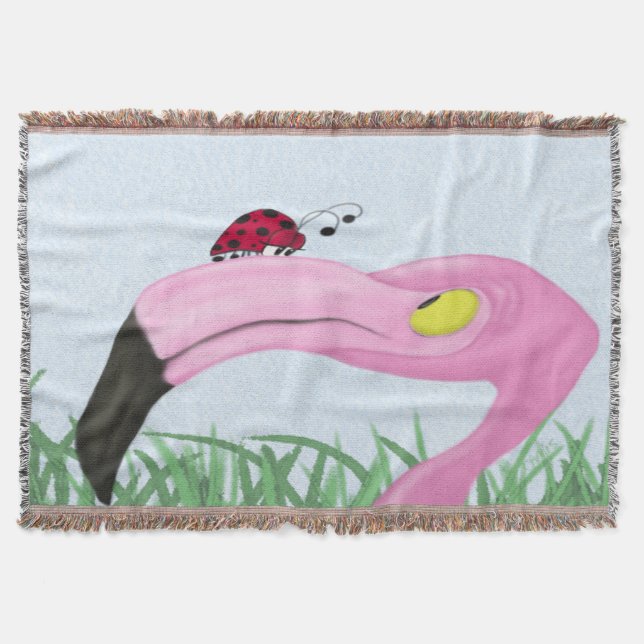 Couverture Joli Flamant rose rose (Devant)